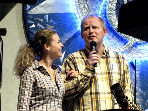 Eva Cipovová - víťazka Krištáľovej vázy 2010 a moderátor Peter Kršiak